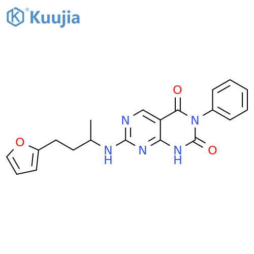 7-{4-(furan-2-yl)butan-2-ylamino}-3-phenyl-1H,2H,3H,4H-1,3diazino4,5-dpyrimidine-2,4-dione structure