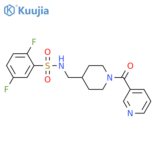 2,5-difluoro-N-{1-(pyridine-3-carbonyl)piperidin-4-ylmethyl}benzene-1-sulfonamide structure