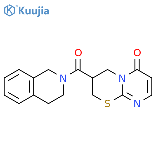 3-(1,2,3,4-tetrahydroisoquinoline-2-carbonyl)-2H,3H,4H,6H-pyrimido[2,1-b][1,3]thiazin-6-one structure