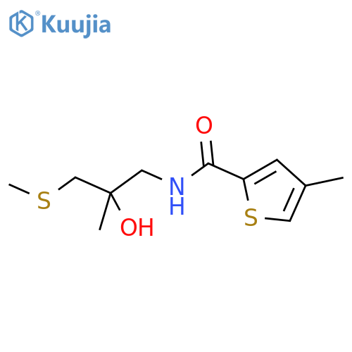 N-2-hydroxy-2-methyl-3-(methylsulfanyl)propyl-4-methylthiophene-2-carboxamide structure