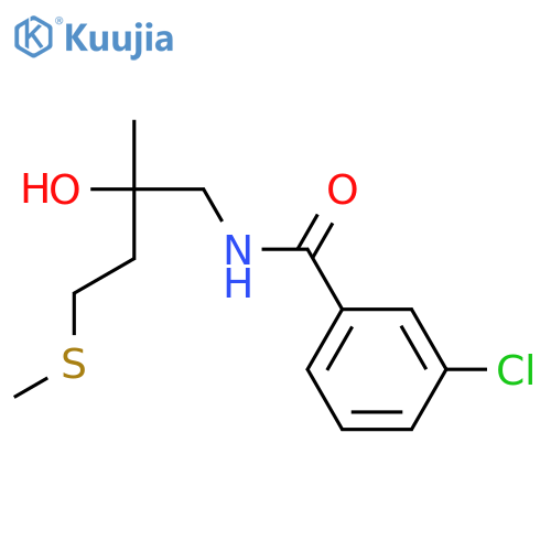 3-chloro-N-2-hydroxy-2-methyl-4-(methylsulfanyl)butylbenzamide structure