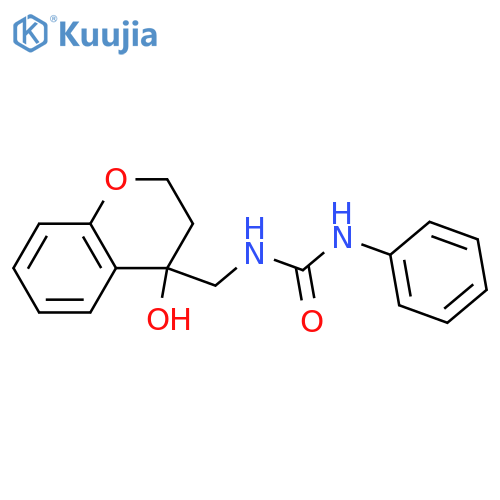 3-(4-hydroxy-3,4-dihydro-2H-1-benzopyran-4-yl)methyl-1-phenylurea structure