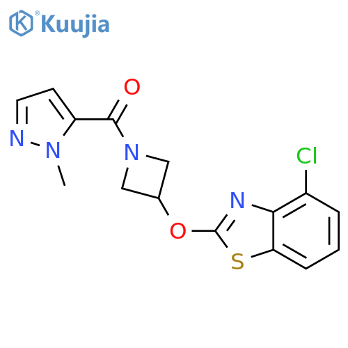 4-chloro-2-{[1-(1-methyl-1H-pyrazole-5-carbonyl)azetidin-3-yl]oxy}-1,3-benzothiazole structure