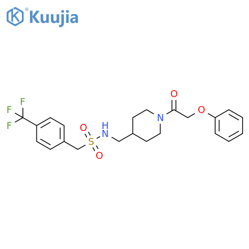 N-{[1-(2-phenoxyacetyl)piperidin-4-yl]methyl}-1-[4-(trifluoromethyl)phenyl]methanesulfonamide structure