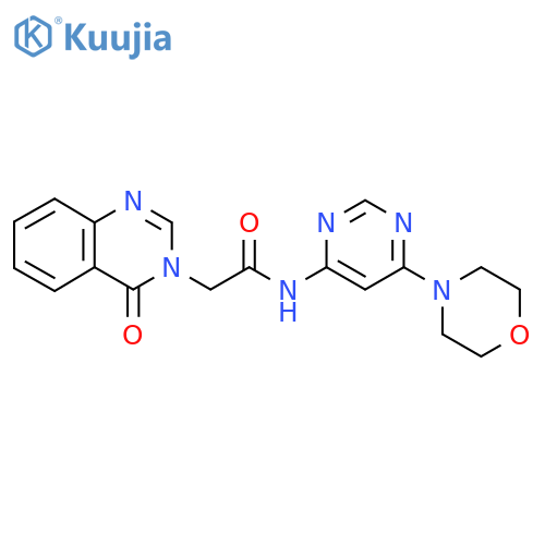 N-6-(morpholin-4-yl)pyrimidin-4-yl-2-(4-oxo-3,4-dihydroquinazolin-3-yl)acetamide structure