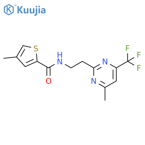 4-methyl-N-{2-[4-methyl-6-(trifluoromethyl)pyrimidin-2-yl]ethyl}thiophene-2-carboxamide structure