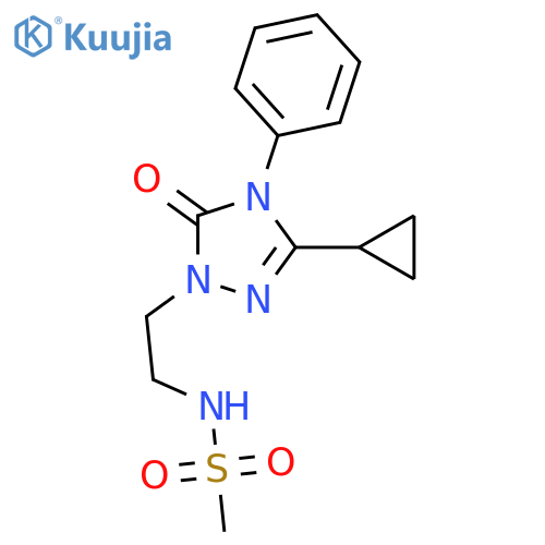 N-[2-(3-cyclopropyl-5-oxo-4-phenyl-1,2,4-triazol-1-yl)ethyl]methanesulfonamide structure