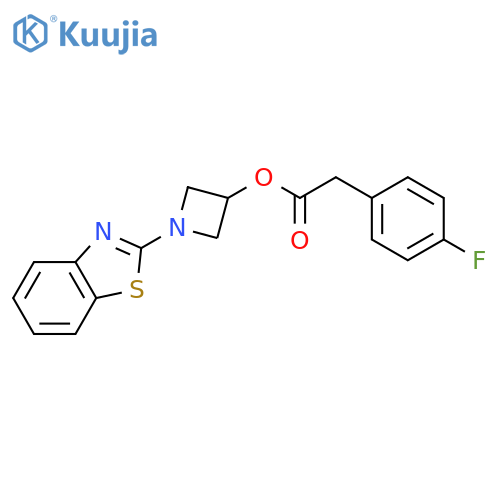 1-(1,3-benzothiazol-2-yl)azetidin-3-yl 2-(4-fluorophenyl)acetate structure