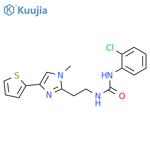1-(2-chlorophenyl)-3-{2-[1-methyl-4-(thiophen-2-yl)-1H-imidazol-2-yl]ethyl}urea structure