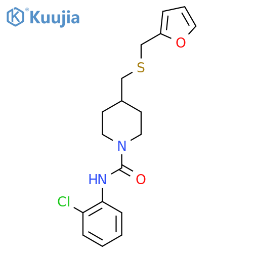 N-(2-chlorophenyl)-4-({[(furan-2-yl)methyl]sulfanyl}methyl)piperidine-1-carboxamide structure