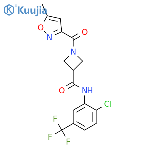 N-2-chloro-5-(trifluoromethyl)phenyl-1-(5-methyl-1,2-oxazole-3-carbonyl)azetidine-3-carboxamide structure