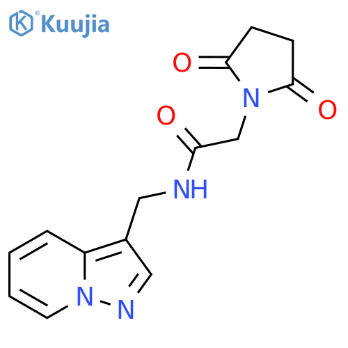 2-(2,5-dioxopyrrolidin-1-yl)-N-({pyrazolo1,5-apyridin-3-yl}methyl)acetamide structure