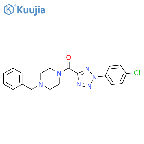 1-benzyl-4-2-(4-chlorophenyl)-2H-1,2,3,4-tetrazole-5-carbonylpiperazine structure