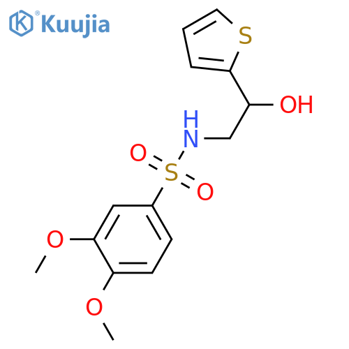 N-2-hydroxy-2-(thiophen-2-yl)ethyl-3,4-dimethoxybenzene-1-sulfonamide structure