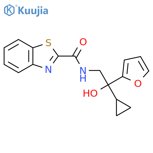 N-[2-cyclopropyl-2-(furan-2-yl)-2-hydroxyethyl]-1,3-benzothiazole-2-carboxamide structure
