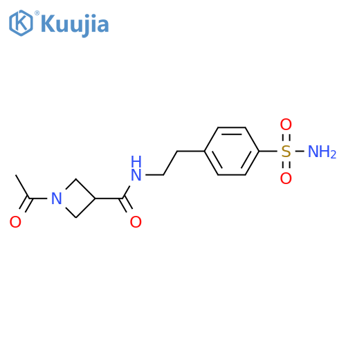 1-acetyl-N-2-(4-sulfamoylphenyl)ethylazetidine-3-carboxamide structure