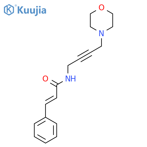 (2E)-N-4-(morpholin-4-yl)but-2-yn-1-yl-3-phenylprop-2-enamide structure