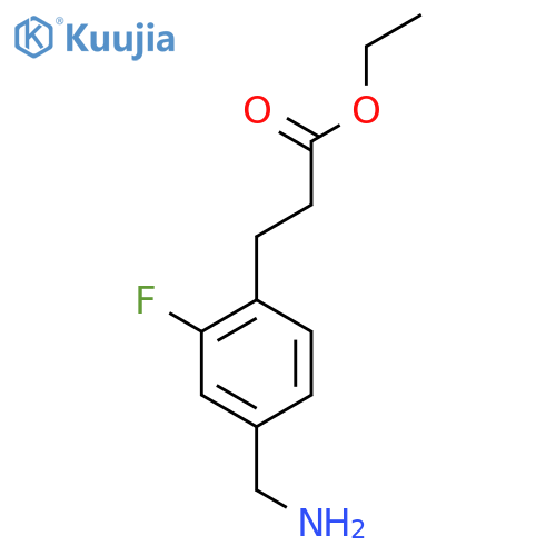 ethyl 3-4-(aminomethyl)-2-fluorophenylpropanoate structure