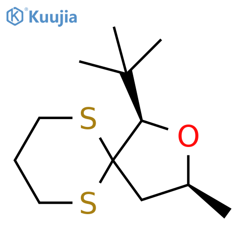 2-Oxa-6,10-dithiaspiro[4.5]decane, 1-(1,1-dimethylethyl)-3-methyl-, cis- structure