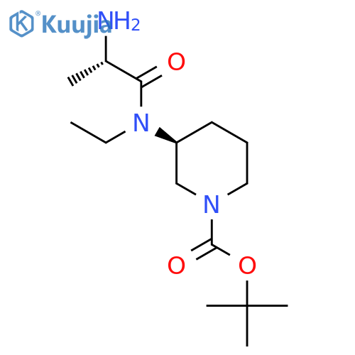(S)-3-[((S)-2-Amino-propionyl)-ethyl-amino]-piperidine-1-carboxylic acid tert-butyl ester structure