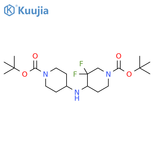 tert-butyl4-(1-(tert-butoxycarbonyl)piperidin-4-ylamino)-3,3-difluoropiperidine-1-carboxylate-B28124 structure