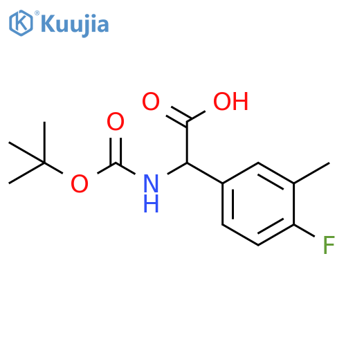 2-{(tert-butoxy)carbonylamino}-2-(4-fluoro-3-methylphenyl)acetic acid structure