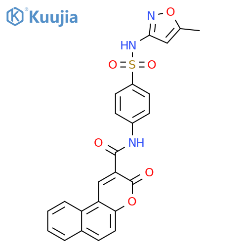 N-{4-[(5-methyl-1,2-oxazol-3-yl)sulfamoyl]phenyl}-3-oxo-3H-benzo[f]chromene-2-carboxamide structure