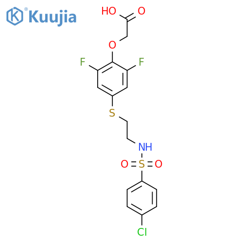 Acetic acid,2-[4-[[2-[[(4-chlorophenyl)sulfonyl]amino]ethyl]thio]-2,6-difluorophenoxy]- structure