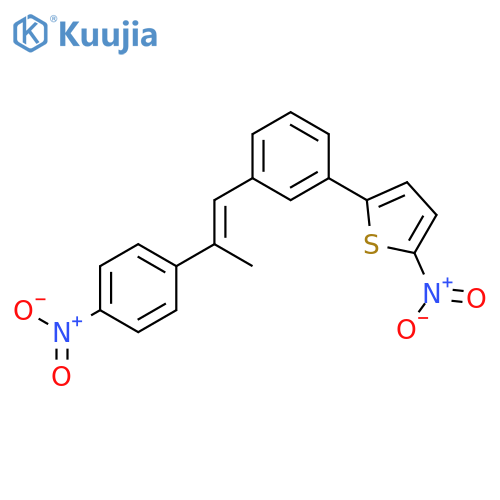 Thiophene, 2-nitro-5-[3-[2-(4-nitrophenyl)-1-propenyl]phenyl]- structure