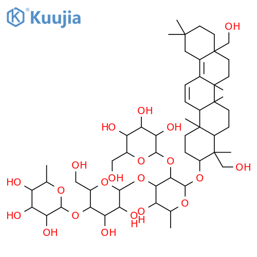 b-D-Galactopyranoside, (3b,4a)-23,28-dihydroxyoleana-11,13(18)-dien-3-yl O-6-deoxy-a-L-mannopyranosyl-(1&reg;4)-O-b-D-glucopyranosyl-(1&reg;3)-O-[b-D-glucopyranosyl-(1&reg;2)]-6-deoxy- structure