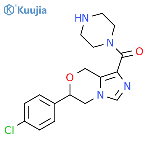 [6-(4-Chloro-phenyl)-5,6-dihydro-8H-imidazo[5,1-c][1,4]oxazin-1-yl]-piperazin-1-yl-methanone structure