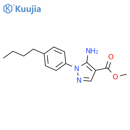 5-Amino-1-(4-butyl-phenyl)-1H-pyrazole-4-carboxylic acid methyl ester structure