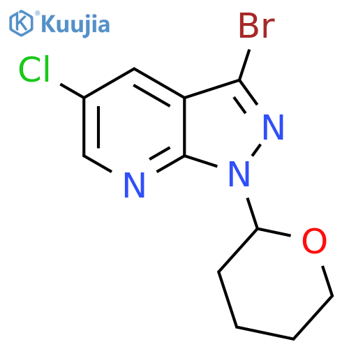 3-Bromo-5-chloro-1-(tetrahydro-2H-pyran-2-yl)-1H-pyrazolo3,4-bpyridine structure