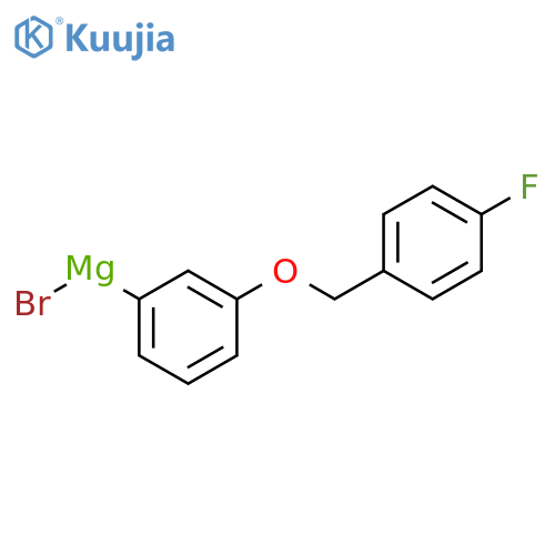 3-(4-Fluorobenzyloxy)phenylmagnesium bromide, 0.25 M in 2-MeTHF structure