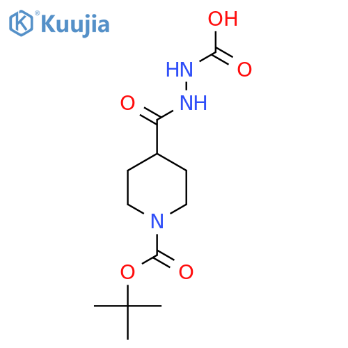 2-{1-(tert-Butoxycarbonyl)piperidin-4-ylcarbonyl}hydrazinecarboxylic acid structure
