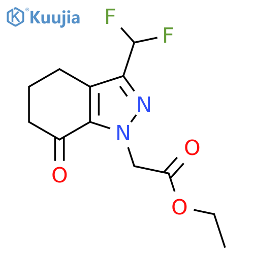 Ethyl 2-(3-(difluoromethyl)-7-oxo-4,5,6,7-tetrahydro-1H-indazol-1-yl)acetate structure