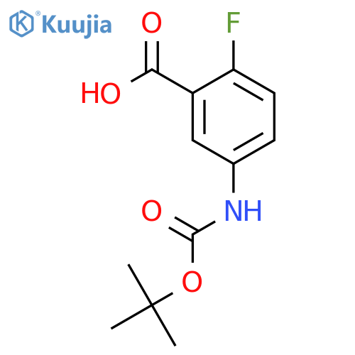 5-{(tert-butoxy)carbonylamino}-2-fluorobenzoic acid structure