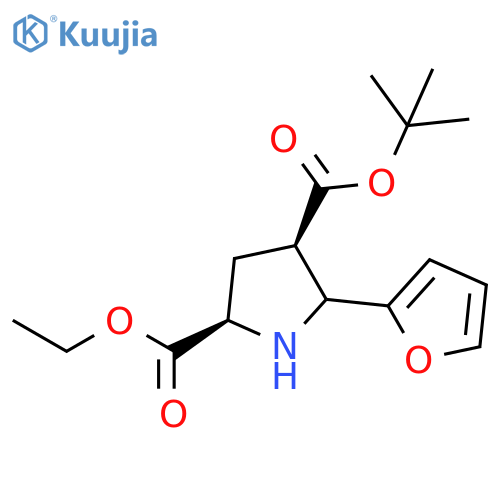 4-tert-butyl 2-ethyl (2R,4R)-5-(furan-2-yl)pyrrolidine-2,4-dicarboxylate structure