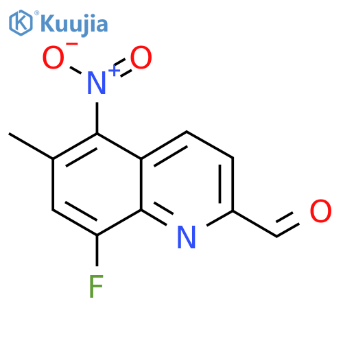 8-Fluoro-6-methyl-5-nitroquinoline-2-carbaldehyde structure
