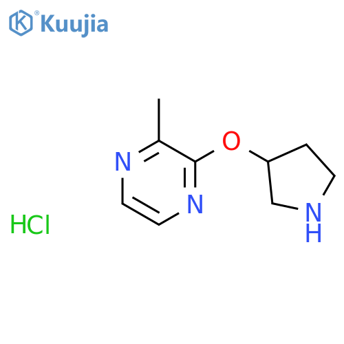 2-Methyl-3-(pyrrolidin-3-yloxy)pyrazine hydrochloride structure