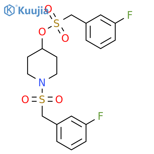 1-((3-Fluorobenzyl)sulfonyl)piperidin-4-yl (3-fluorophenyl)methanesulfonate structure