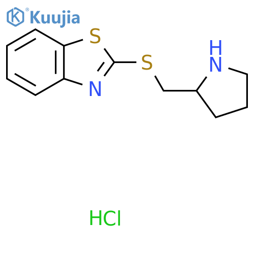 2-[(pyrrolidin-2-ylmethyl)sulfanyl]-1,3-benzothiazole hydrochloride structure