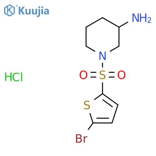 1-((5-Bromothiophen-2-yl)sulfonyl)piperidin-3-amine hydrochloride structure