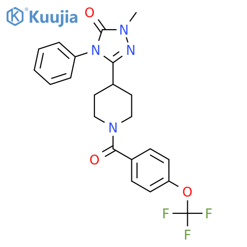 1-methyl-4-phenyl-3-{1-4-(trifluoromethoxy)benzoylpiperidin-4-yl}-4,5-dihydro-1H-1,2,4-triazol-5-one structure