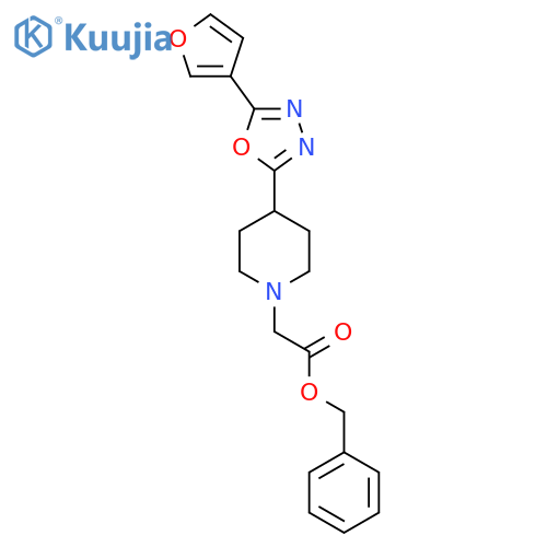 benzyl 2-{4-[5-(furan-3-yl)-1,3,4-oxadiazol-2-yl]piperidin-1-yl}acetate structure