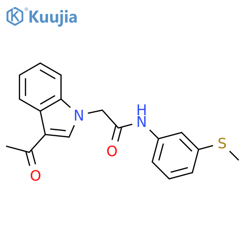 2-(3-acetyl-1H-indol-1-yl)-N-[3-(methylsulfanyl)phenyl]acetamide structure