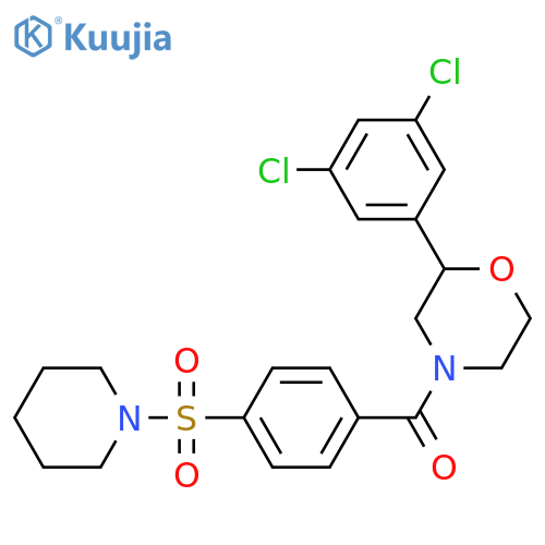 2-(3,5-dichlorophenyl)-4-4-(piperidine-1-sulfonyl)benzoylmorpholine structure