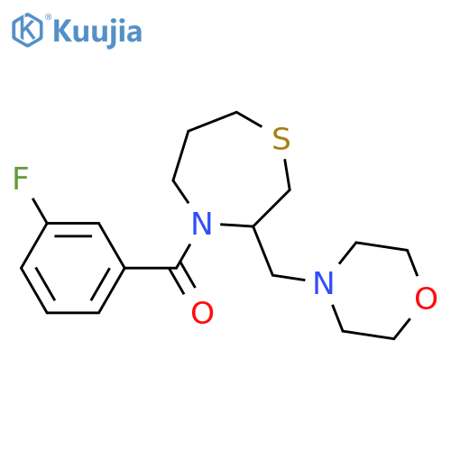 4-(3-fluorobenzoyl)-3-[(morpholin-4-yl)methyl]-1,4-thiazepane structure
