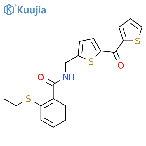 2-(ethylsulfanyl)-N-{5-(thiophene-2-carbonyl)thiophen-2-ylmethyl}benzamide structure