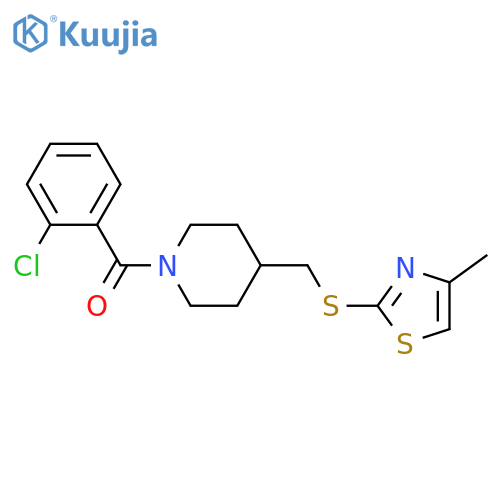 1-(2-chlorobenzoyl)-4-{[(4-methyl-1,3-thiazol-2-yl)sulfanyl]methyl}piperidine structure